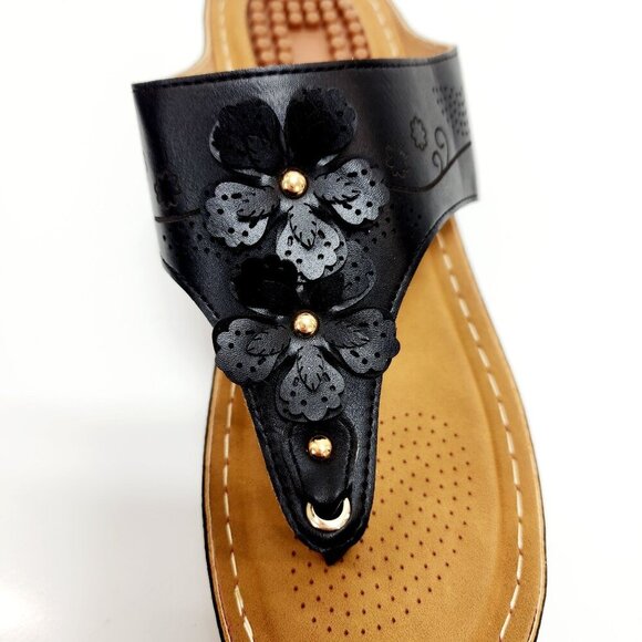 Orthopedic Wedge Sandals  Women Comfortable Dressy Summer Women black Size 10.5 - Picture 8 of 14